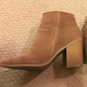 crissy laser cut heeled ankle booties